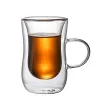 Tazas de vidrio doble tazas de café vidrio transparente cintura interior interior tazas de agua para uso en la oficina tazas de té tazas dobles Item Picture